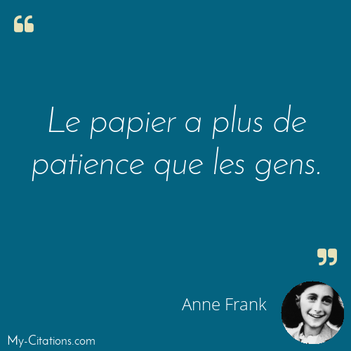 Citation, Anne Frank