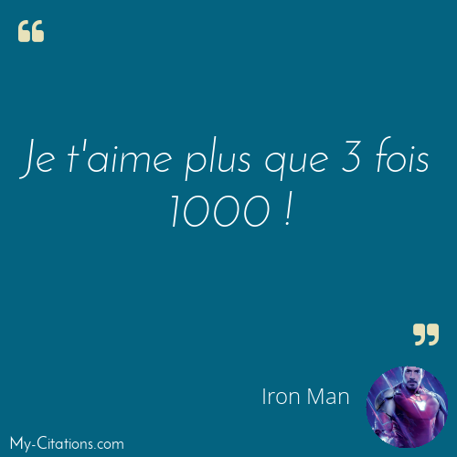Citation, Avengers EndGame, Iron Man