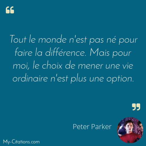 Citation, Spiderman, Peter Parker